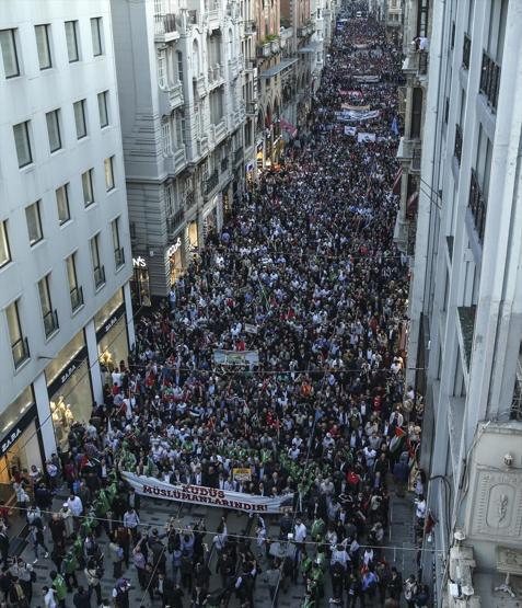 Beyoğlunda Kudüs protestosu