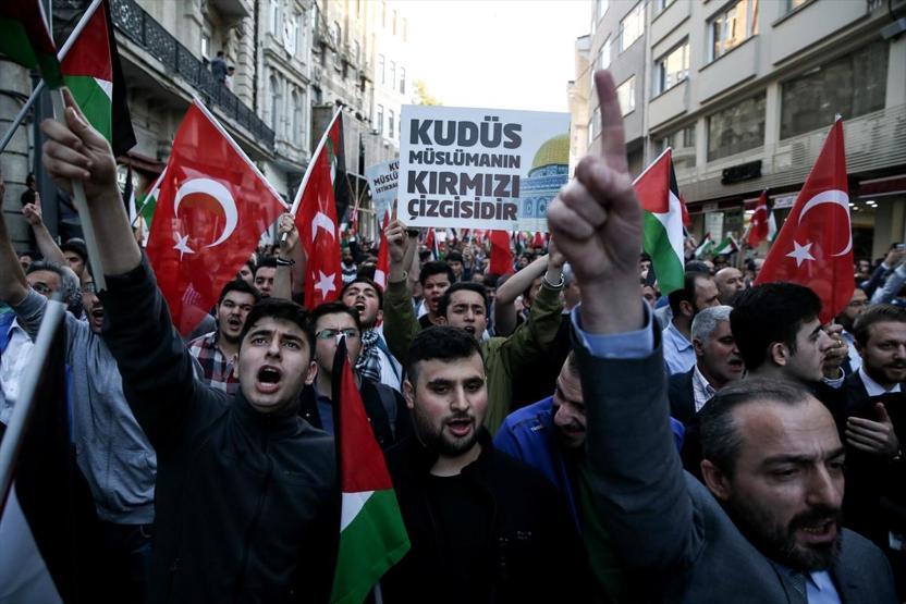Beyoğlunda Kudüs protestosu