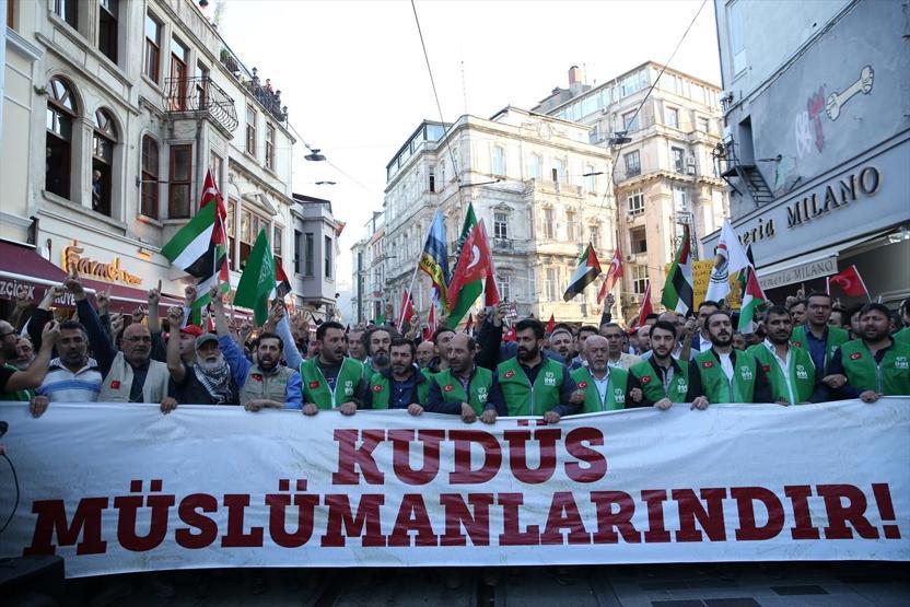 Beyoğlunda Kudüs protestosu