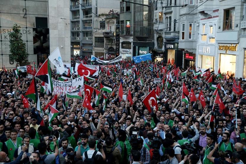 Beyoğlunda Kudüs protestosu