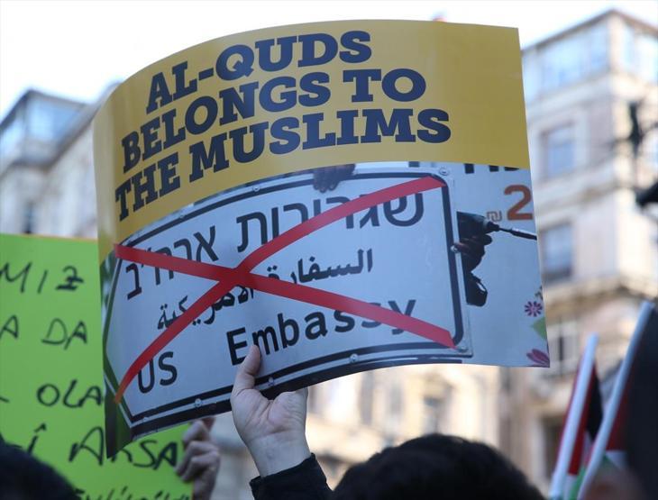 Beyoğlunda Kudüs protestosu
