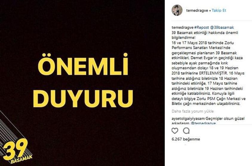 Demet Evgar kaza geçirdi