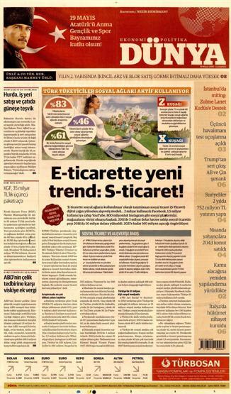 19 Mayıs 2018 - Gazete Manşetleri