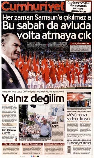 19 Mayıs 2018 - Gazete Manşetleri