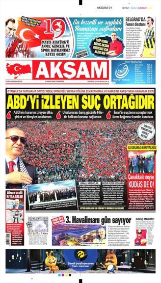 19 Mayıs 2018 - Gazete Manşetleri