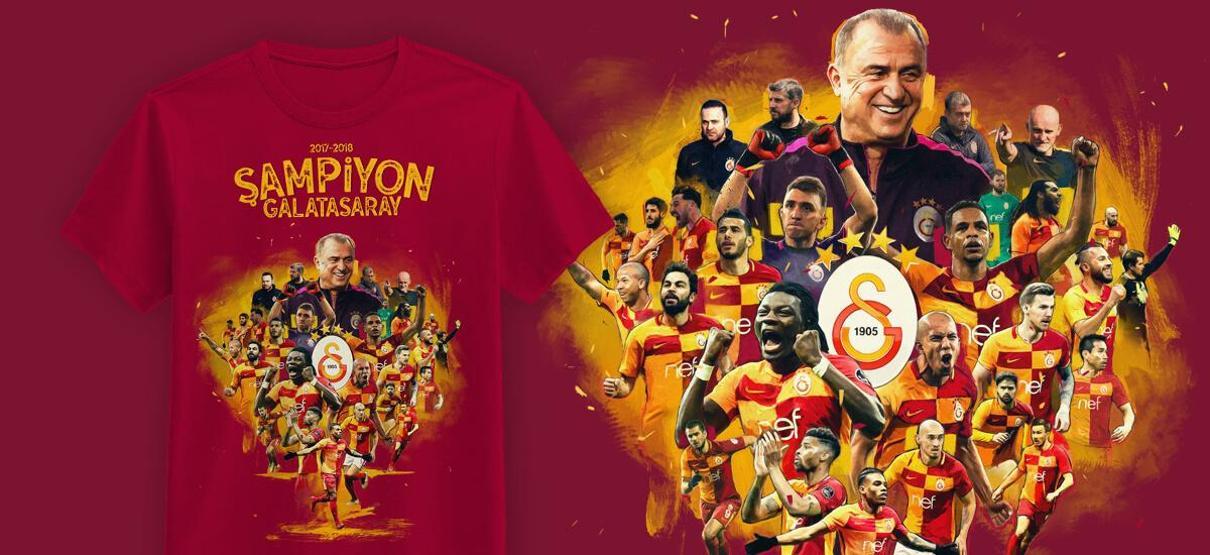 Galatasarayın şampiyonluk tişört ve atkıları satışa çıktı