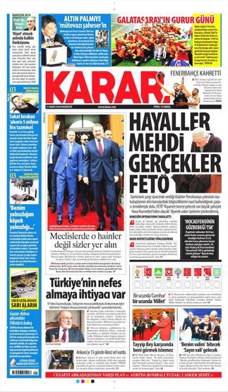 21 Mayıs 2018 - Gazetelerin birinci sayfaları