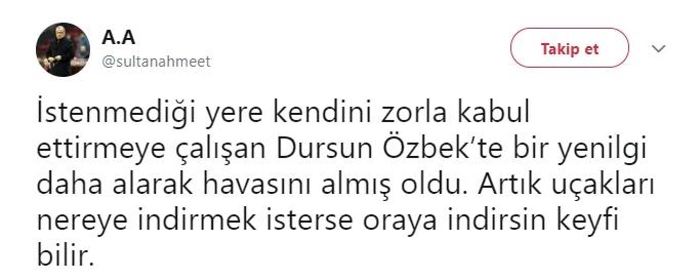 Dursun Özbeke büyük tepki