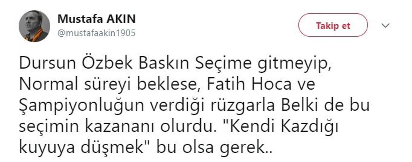 Dursun Özbeke büyük tepki
