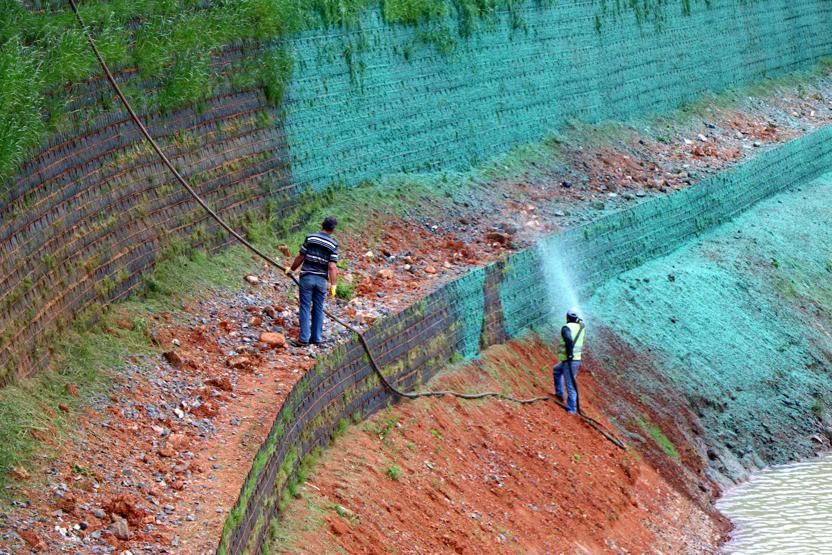 Beton duvarı yıkılan Sera Gölü kıyısı yeşilleniyor