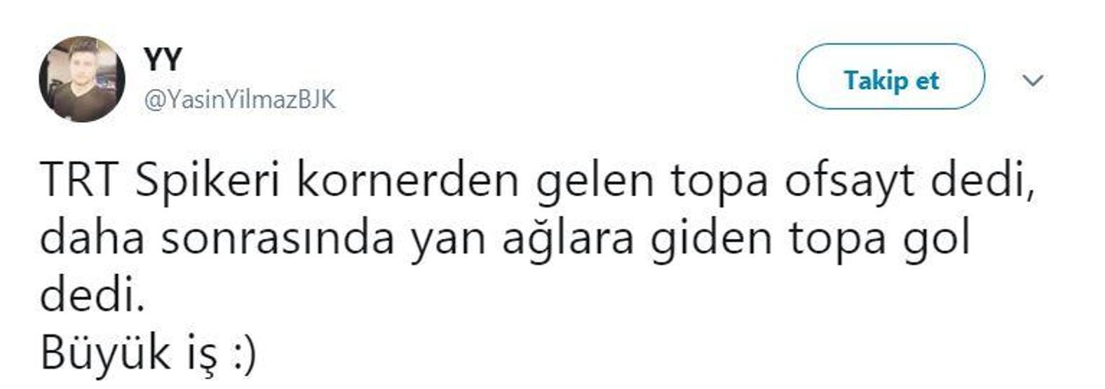 TRT spikeri pozisyonu gol sandı