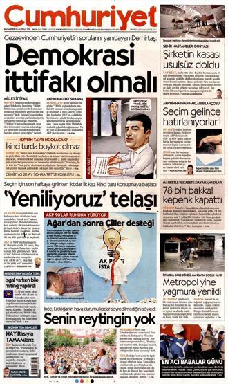 18 Haziran 2018 - Gazetelerin birinci sayfaları