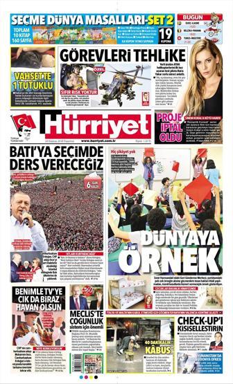 18 Haziran 2018 - Gazetelerin birinci sayfaları