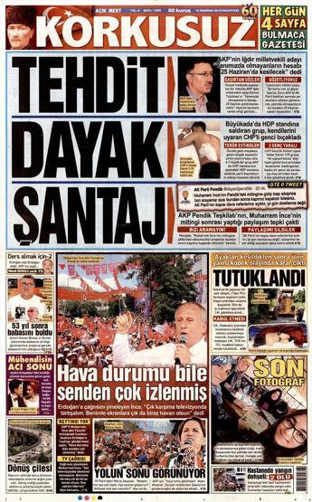 18 Haziran 2018 - Gazetelerin birinci sayfaları