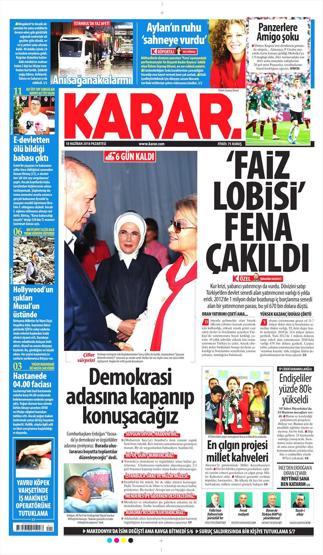 18 Haziran 2018 - Gazetelerin birinci sayfaları