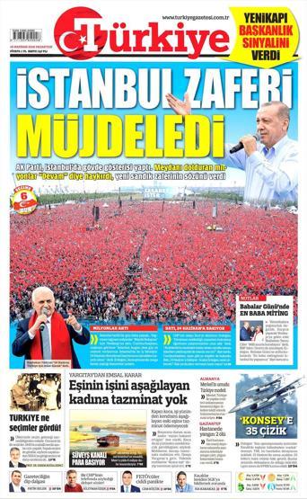 18 Haziran 2018 - Gazetelerin birinci sayfaları