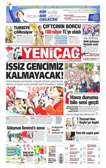 18 Haziran 2018 - Gazetelerin birinci sayfaları