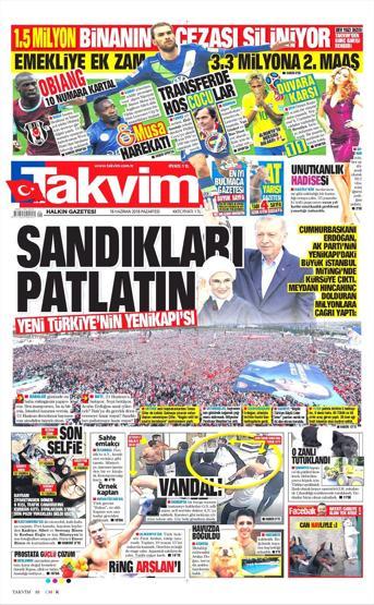 18 Haziran 2018 - Gazetelerin birinci sayfaları