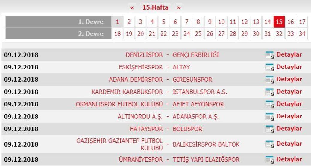 Spor Toto 1. Lig fikstürü (2018-2019 sezonu)