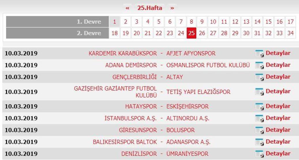 Spor Toto 1. Lig fikstürü (2018-2019 sezonu)