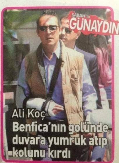 Ali Koç Benfica yüzünden elini kırmıştı