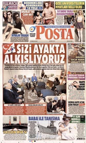 31 Temmuz 2018 - Gazetelerin birinci sayfaları