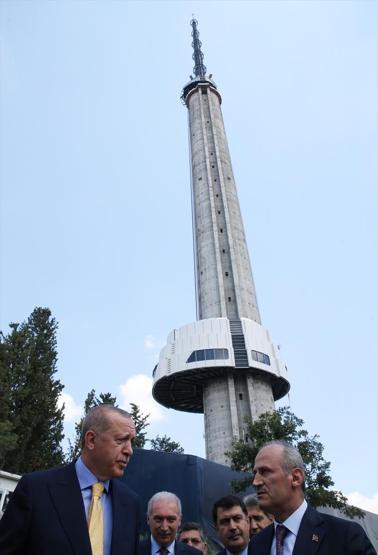 Cumhurbaşkanı Erdoğan, Çamlıca Kulesinde incelemelerde bulundu