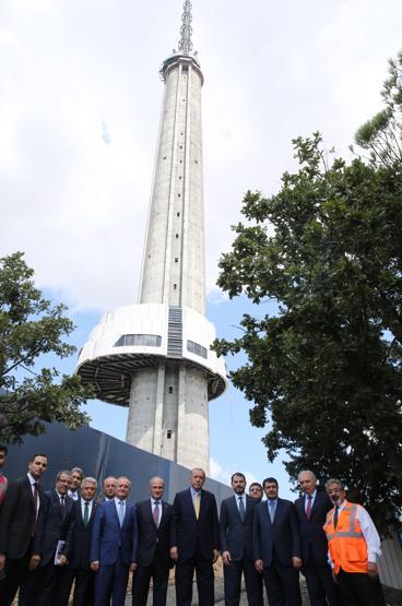 Cumhurbaşkanı Erdoğan, Çamlıca Kulesinde incelemelerde bulundu