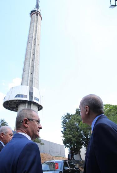 Cumhurbaşkanı Erdoğan, Çamlıca Kulesinde incelemelerde bulundu