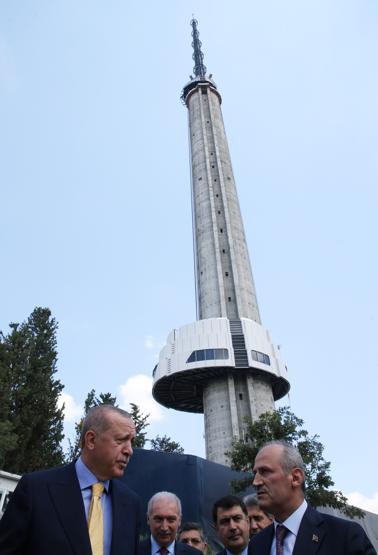 Cumhurbaşkanı Erdoğan, Çamlıca Kulesinde incelemelerde bulundu