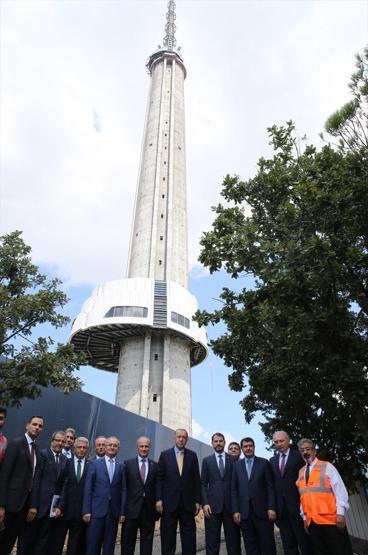 Cumhurbaşkanı Erdoğan, Çamlıca Kulesinde incelemelerde bulundu