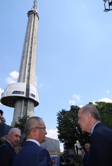 Cumhurbaşkanı Erdoğan, Çamlıca Kulesinde incelemelerde bulundu