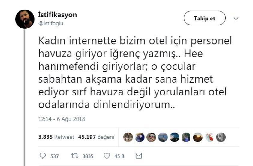 Otelin havuzuna giren personelini korudu, binlerce beğeni aldı