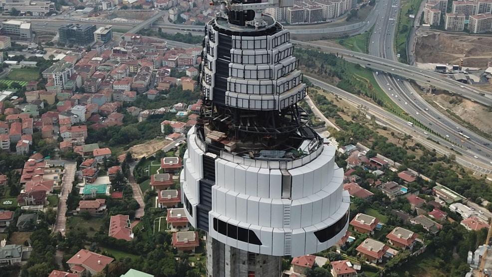 Çamlıca Televizyon Kulesi giydirilmeye başlandı