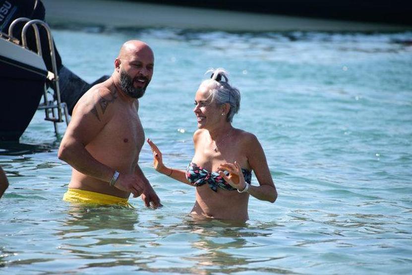 İpek Tanrıyar ile sevgilisi Murat Evler, Bodrumda