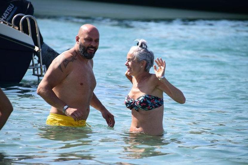 İpek Tanrıyar ile sevgilisi Murat Evler, Bodrumda
