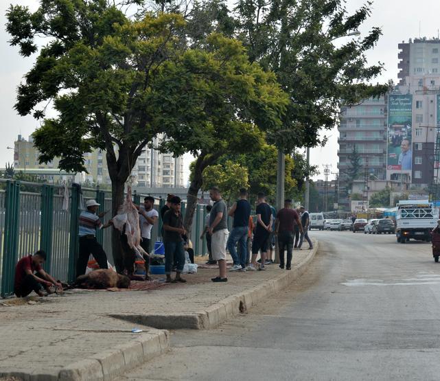 Yasak dinlemediler kaldırımda kestiler