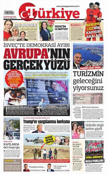 24 Ağustos 2018 - Gazetelerin birinci sayfaları