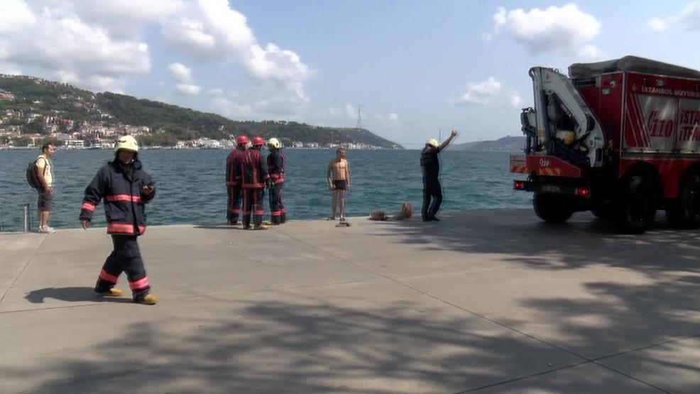 Sarıyerde bindiği at ile denize düştü