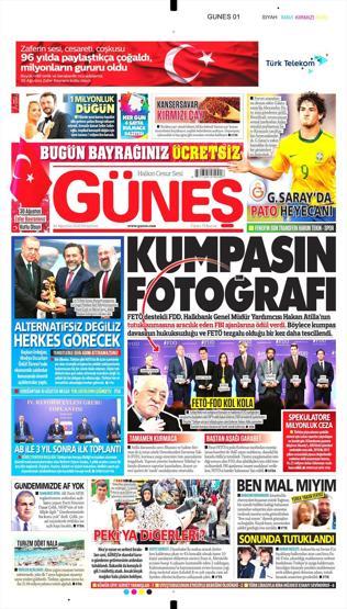 30 Ağustos 2018 - Gazetelerin birinci sayfaları