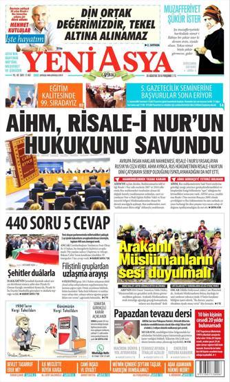 30 Ağustos 2018 - Gazetelerin birinci sayfaları