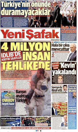 31 Ağustos 2018 - Gazetelerin birinci sayfaları