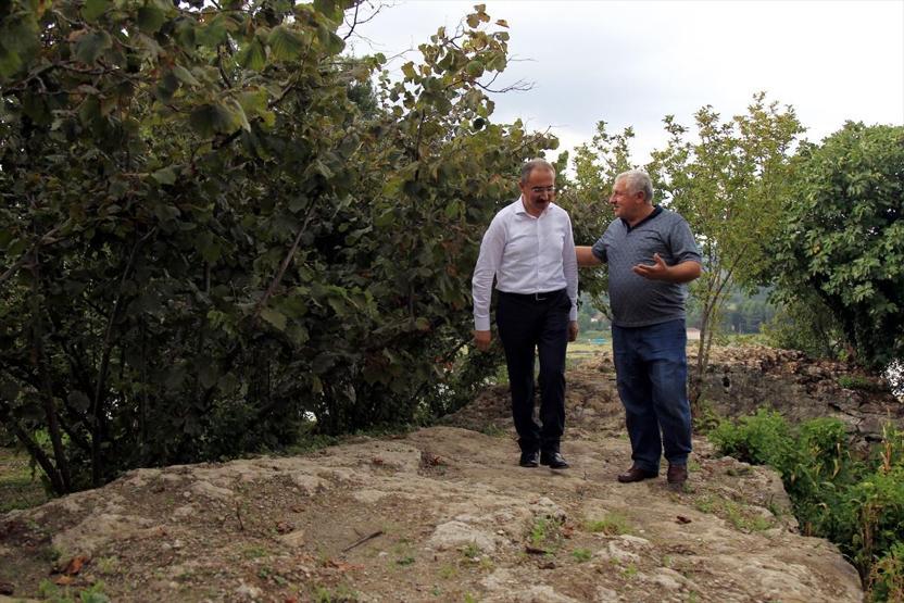 Fındık bahçesinden tarihi kale çıktı