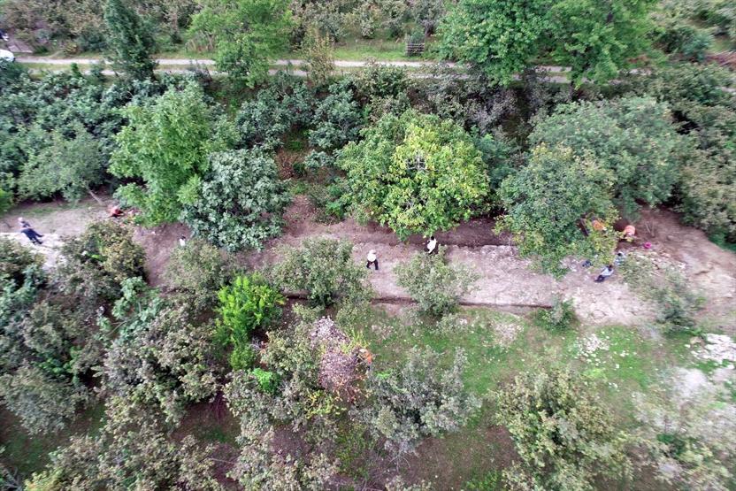 Fındık bahçesinden tarihi kale çıktı