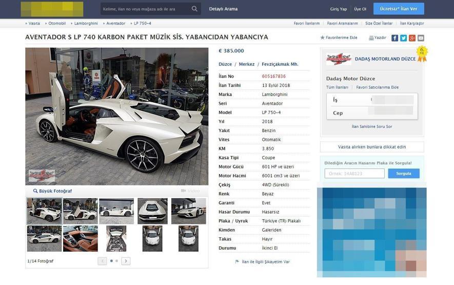Kenan Sofuoğlunun, Lamborghini marka otomobili satışa çıktı