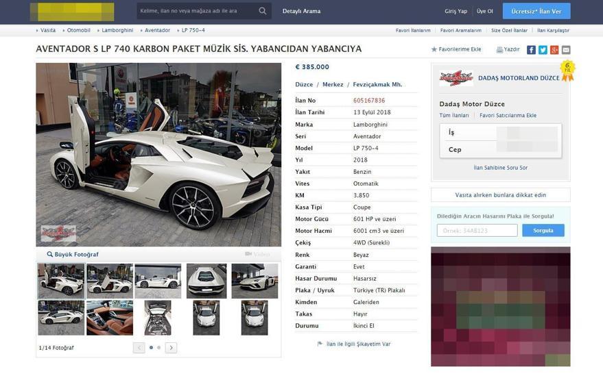 Kenan Sofuoğlunun, Lamborghini marka otomobili satışa çıktı