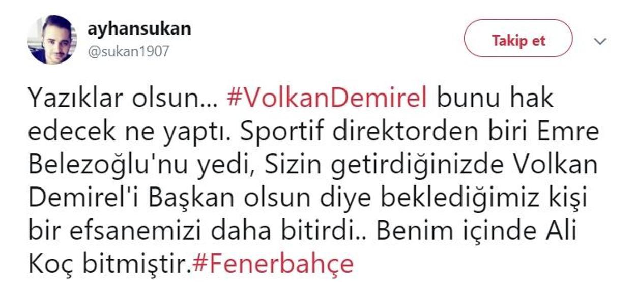 Tepki var: Ali Koç benim için bitmiştir