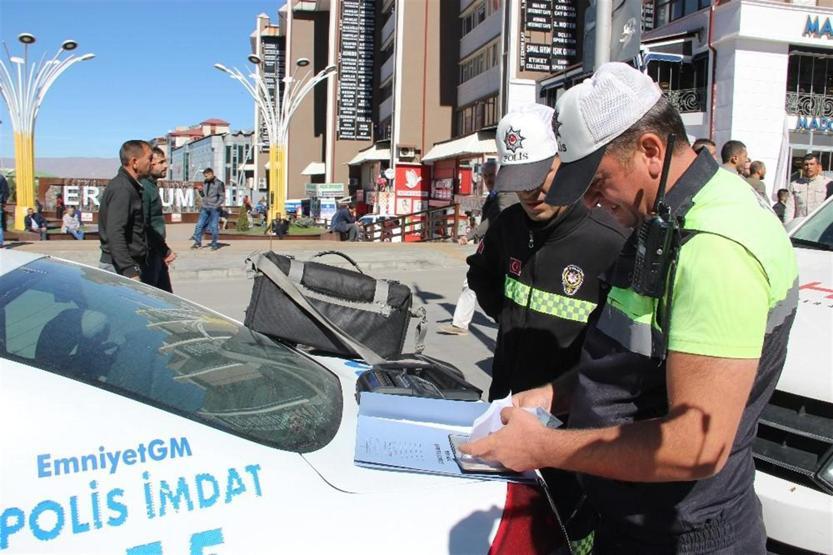 Erzurum’da drone ile trafik denetimi