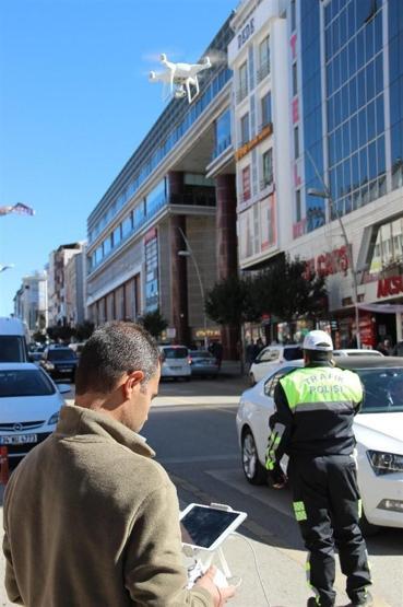 Erzurum’da drone ile trafik denetimi