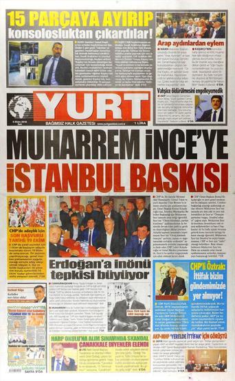 9 Ekim 2018 - Gazetelerin birinci sayfaları